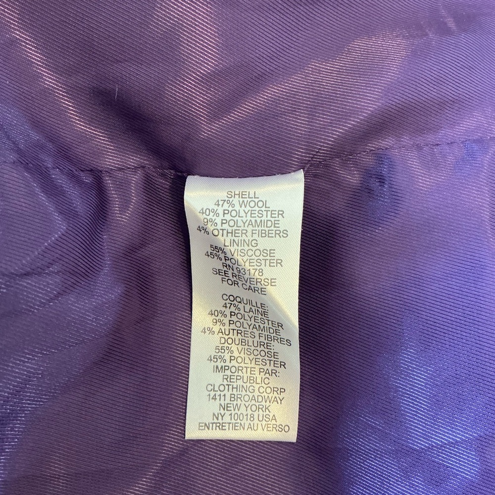 House of Harlow 1960 Purple Wool Trench Coat - Picture 4 of 4